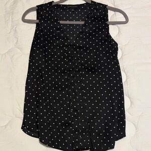 Banana Republic Black and White Polka Dot Work Top